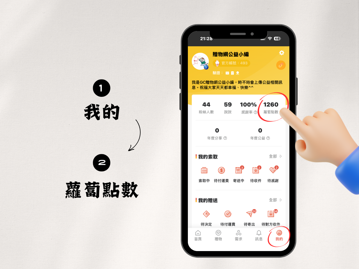 GC 蘿蔔點數頁面